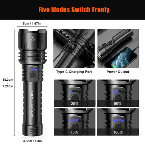 Skyfire 1376 IPX6 waterproof design withstands rain and splashes.