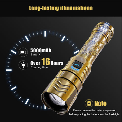 SkyFIRE durable aluminum flashlight built to withstand drops and splashes