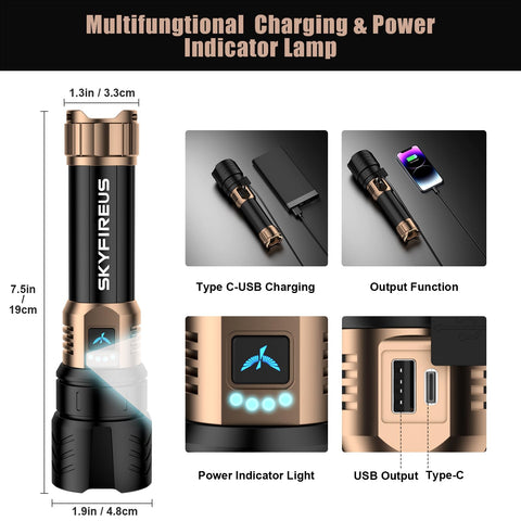 Battery level indicator on SKYFIRE for planning recharges during trips