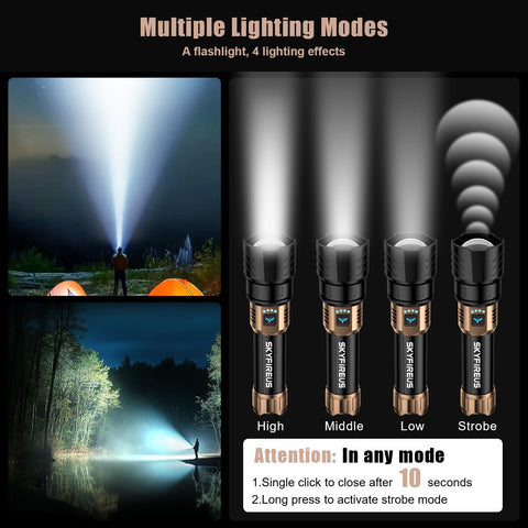 Beam range of SKYFIRE up to 5000 feet for distant targets and outdoor use