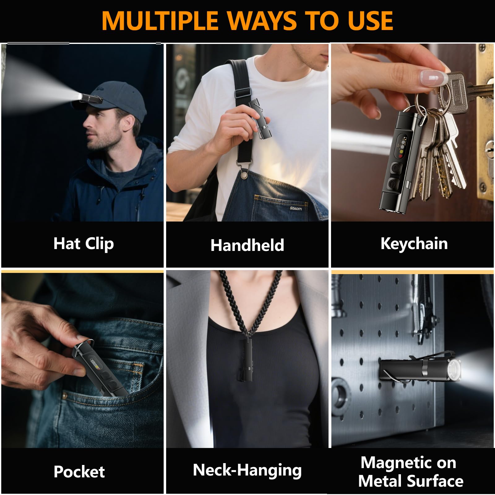 SKYFIRE four-mode LED flashlight for variable brightness on the go.