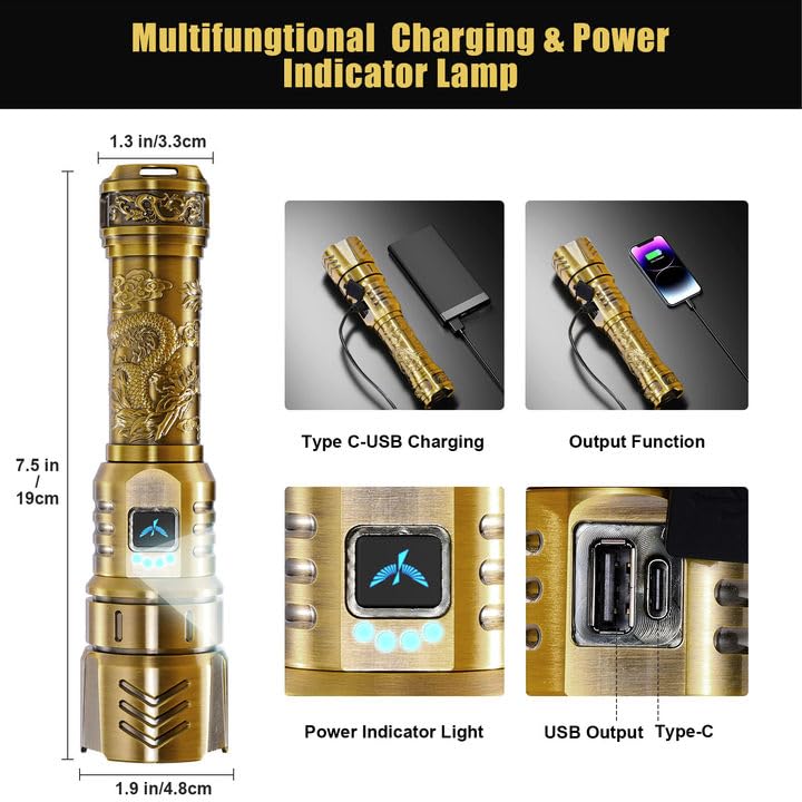 SkyFIRE four-mode flashlight ready for Low, Medium, High, and Strobe