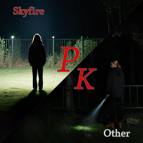 SKYFIRE gift-box packaging with included charging cable and battery