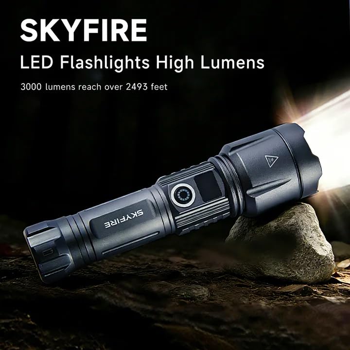 SKYFIRE LED flashlight yellow lens signaling for visibility