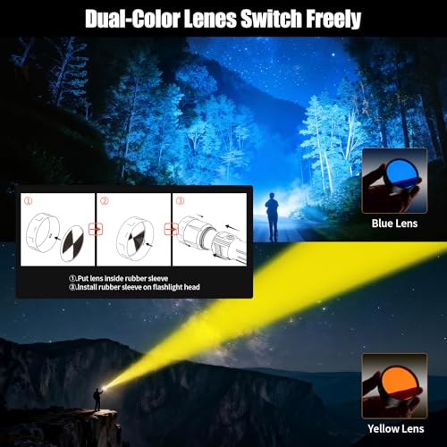 SKYFIRE LED flashlight zoom beam with adjustable focus for long-range lighting