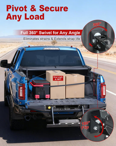 SkyJDM 360° rotating bracket offers flexible tie-down angles for varied loads