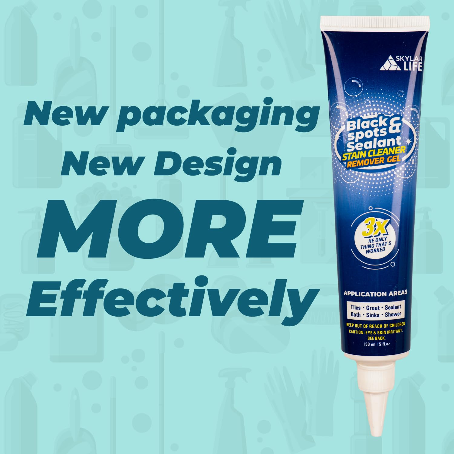 SKYLAR LIFE Caulk Whitener brightens silicone around tubs and showers