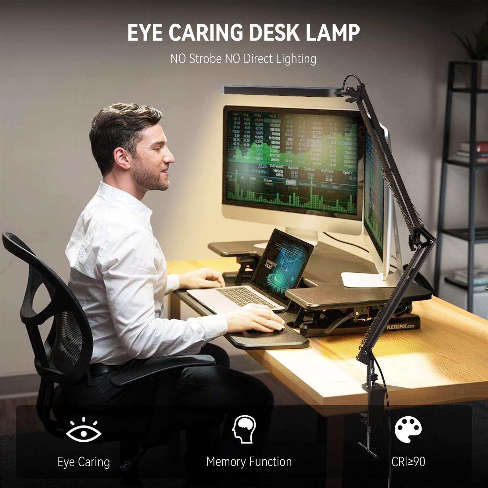 SKYLEO desk lamp with eleven brightness levels for tailored illumination.