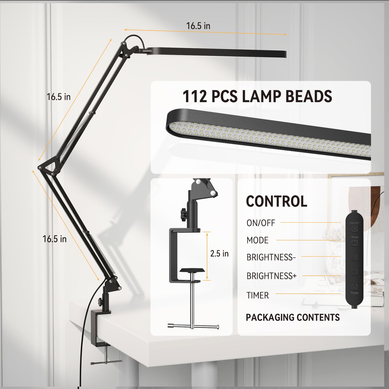 SKYLEO desk lamp rotatable head directs light exactly where needed.