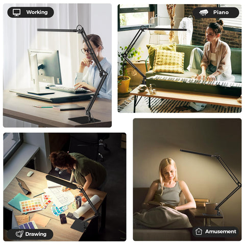 SKYLEO black finish desk lamp shown in home office setup