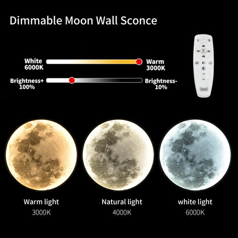 Remote-controlled dimmable glow from Skylumate QIYIMEILUX moon lamp.