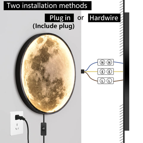 6ft plug-in cord enables flexible placement of Skylumate QIYIMEILUX sconce.