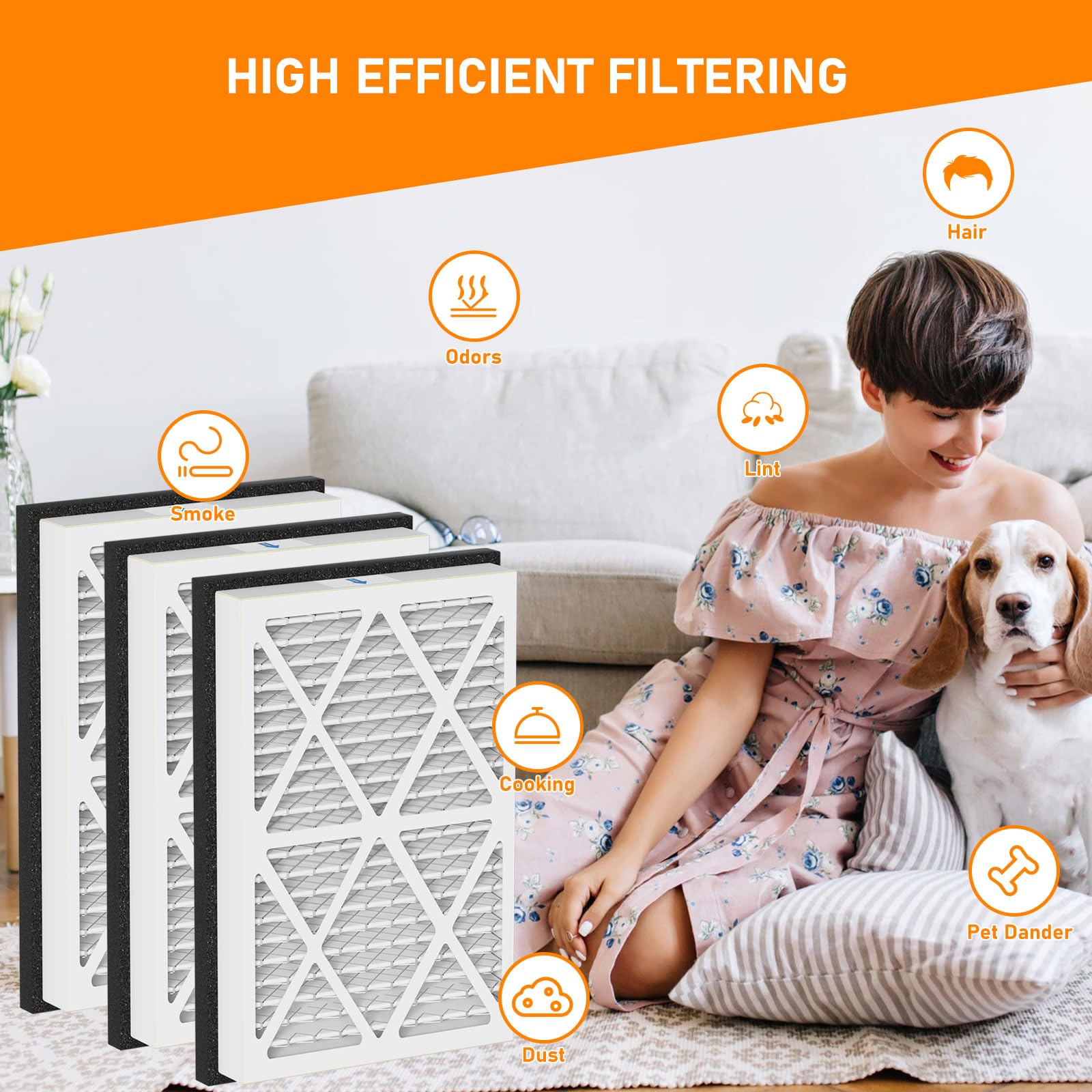 Skymecy 20x30x3 MERV-13 pleated media filter, durable and easy to replace.