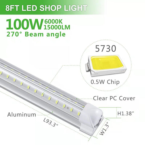 Skymoatled 100W T8 fixture demonstrating high-output illumination for workshops