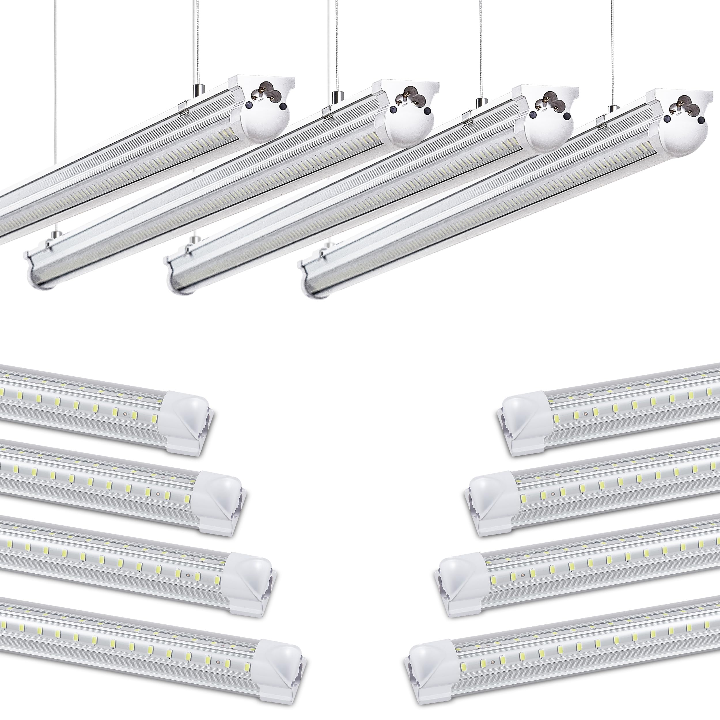Skymoatled 8Pack 4ft LED Shop Light for bright, energy-efficient garage lighting.