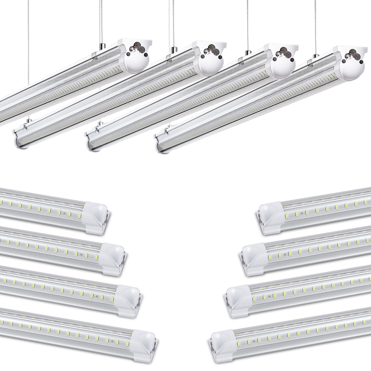 Skymoatled 8Pack 4ft LED Shop Light for bright, energy-efficient garage lighting.