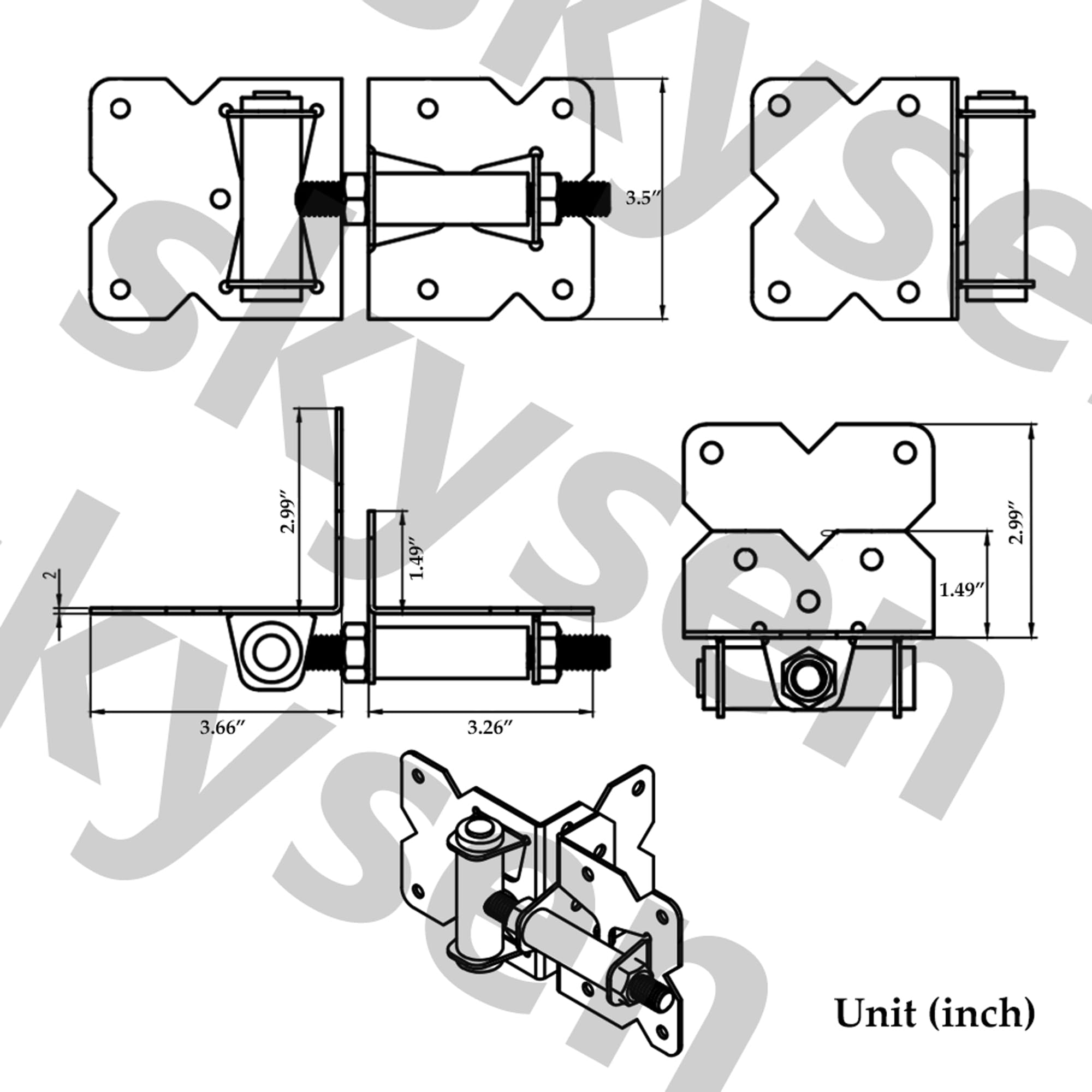 SKYSEN adjustable rod included for precise gate alignment.