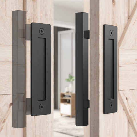 SKYSEN handle installed on a door sample demonstrates easy fit.
