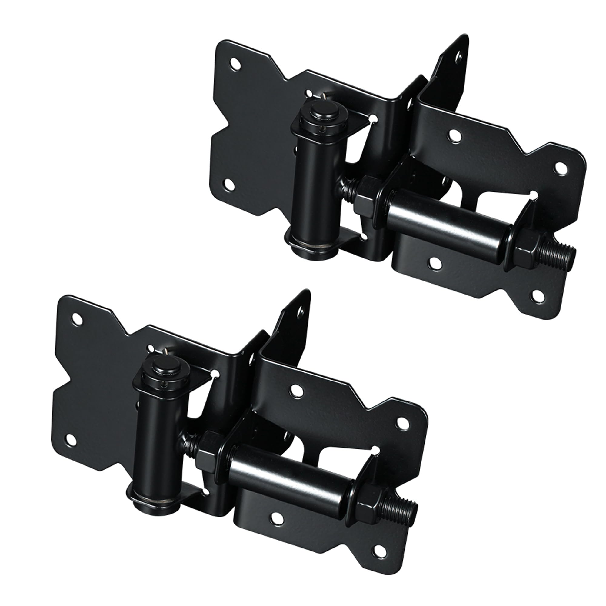 SKYSEN self closing gate hinge in black finish for reliable fence closure.