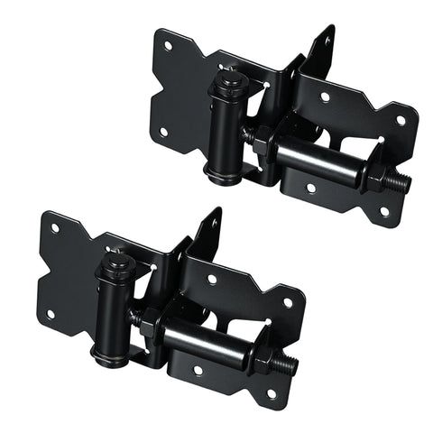 SKYSEN self closing gate hinge in black finish for reliable fence closure.