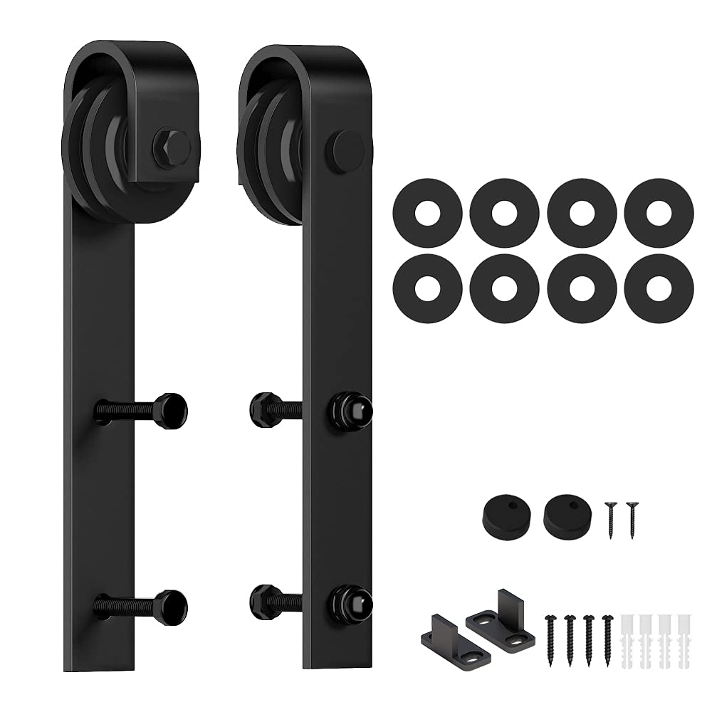SKYSEN roller with black finish for smooth, quiet barn door movement