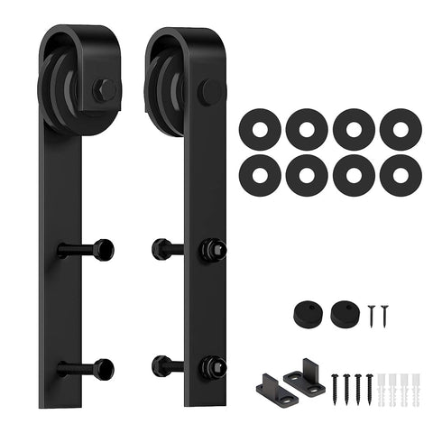 SKYSEN roller with black finish for smooth, quiet barn door movement