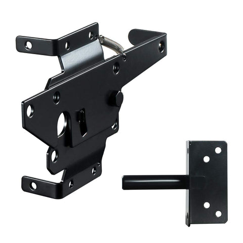 Outdoor gate latch in use with wood or vinyl fence, easy operation