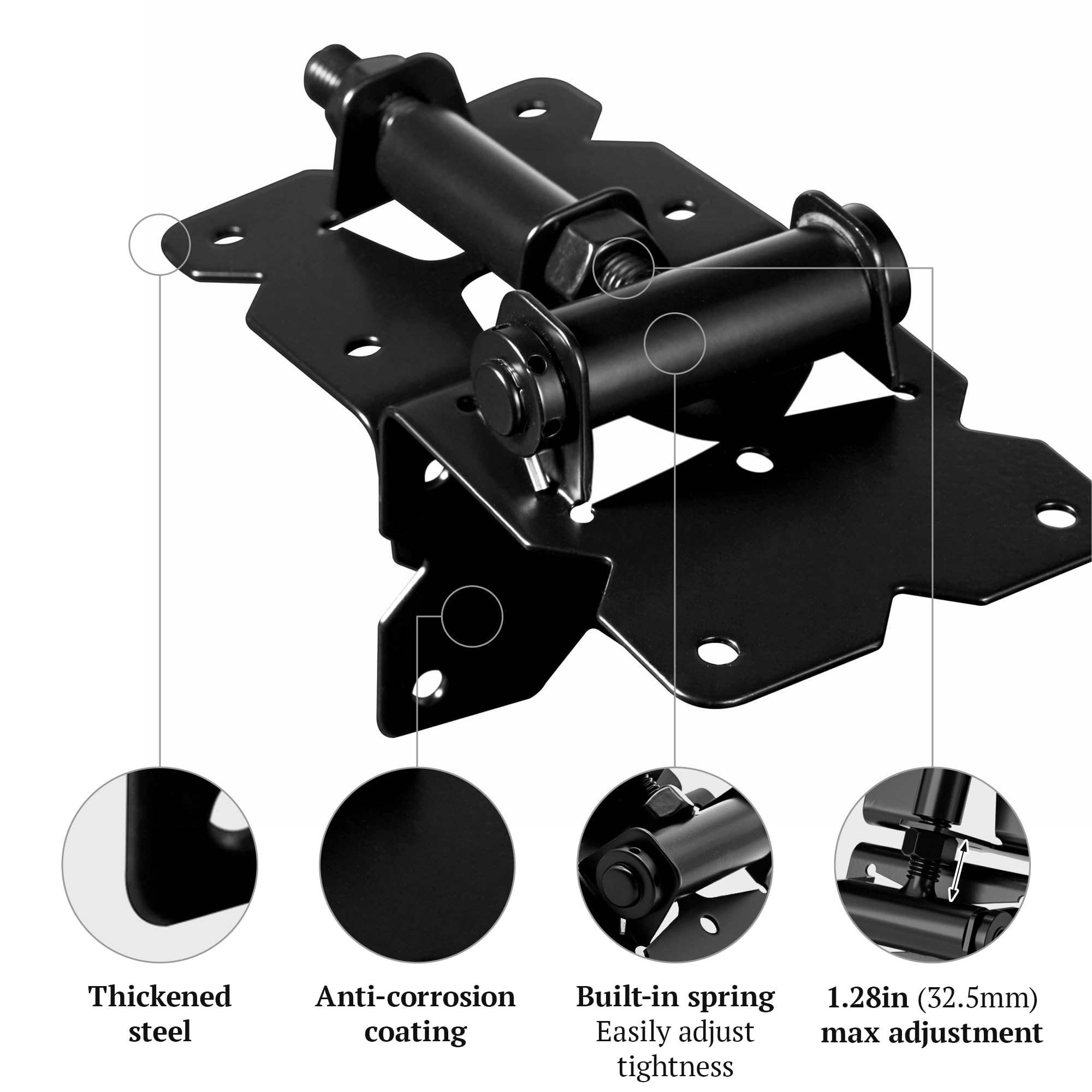SKYSEN wood fence hinge installation ready with included screws.