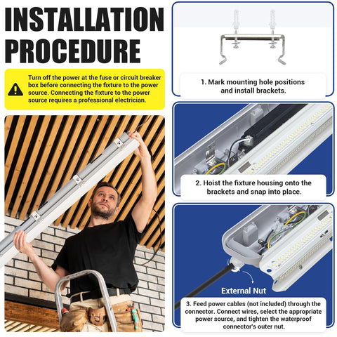 SLAclite 4ft LED vapor-tight light, quick-mount brackets for fast install.