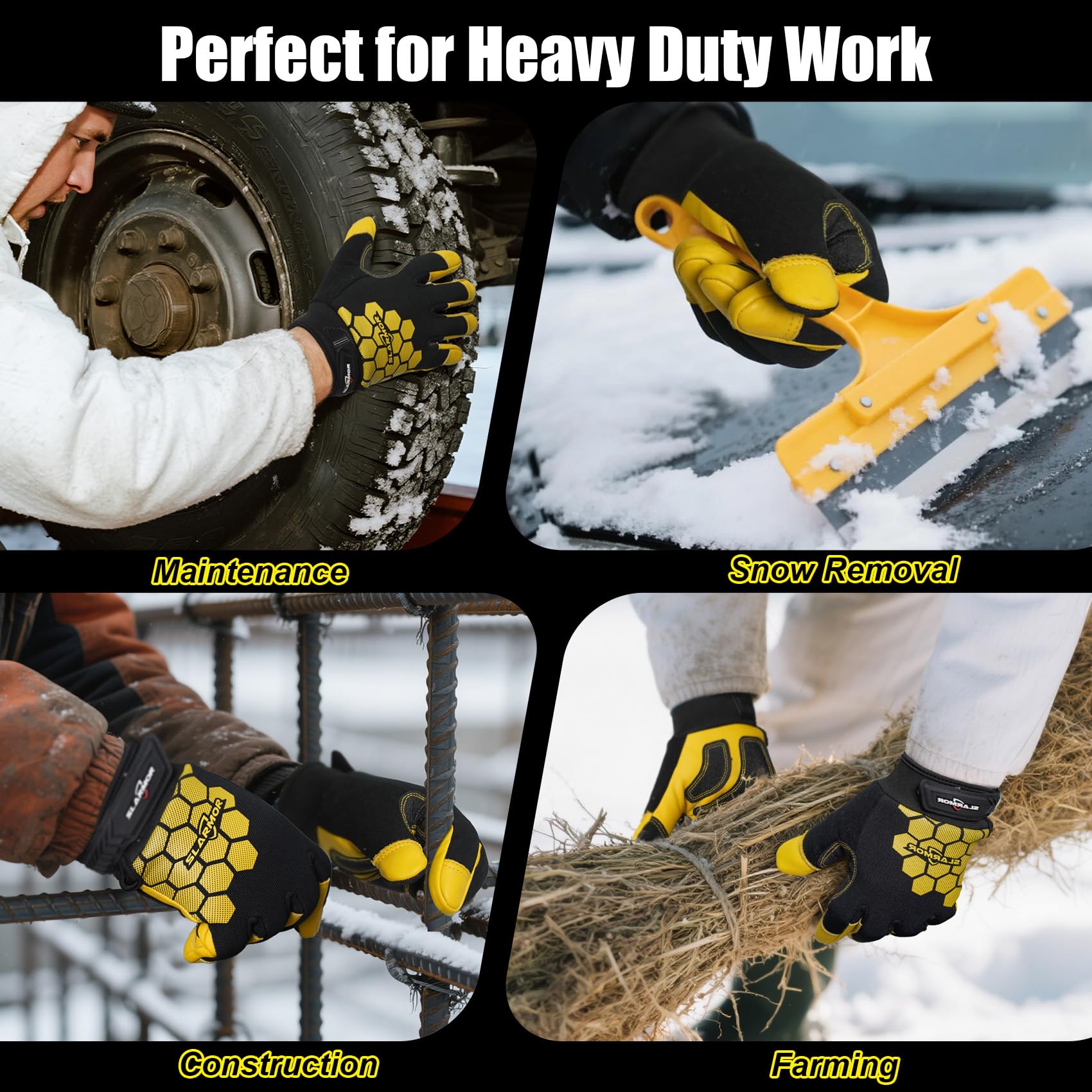 SLARMOR winter gloves heavy-duty use for trucks, construction, farming