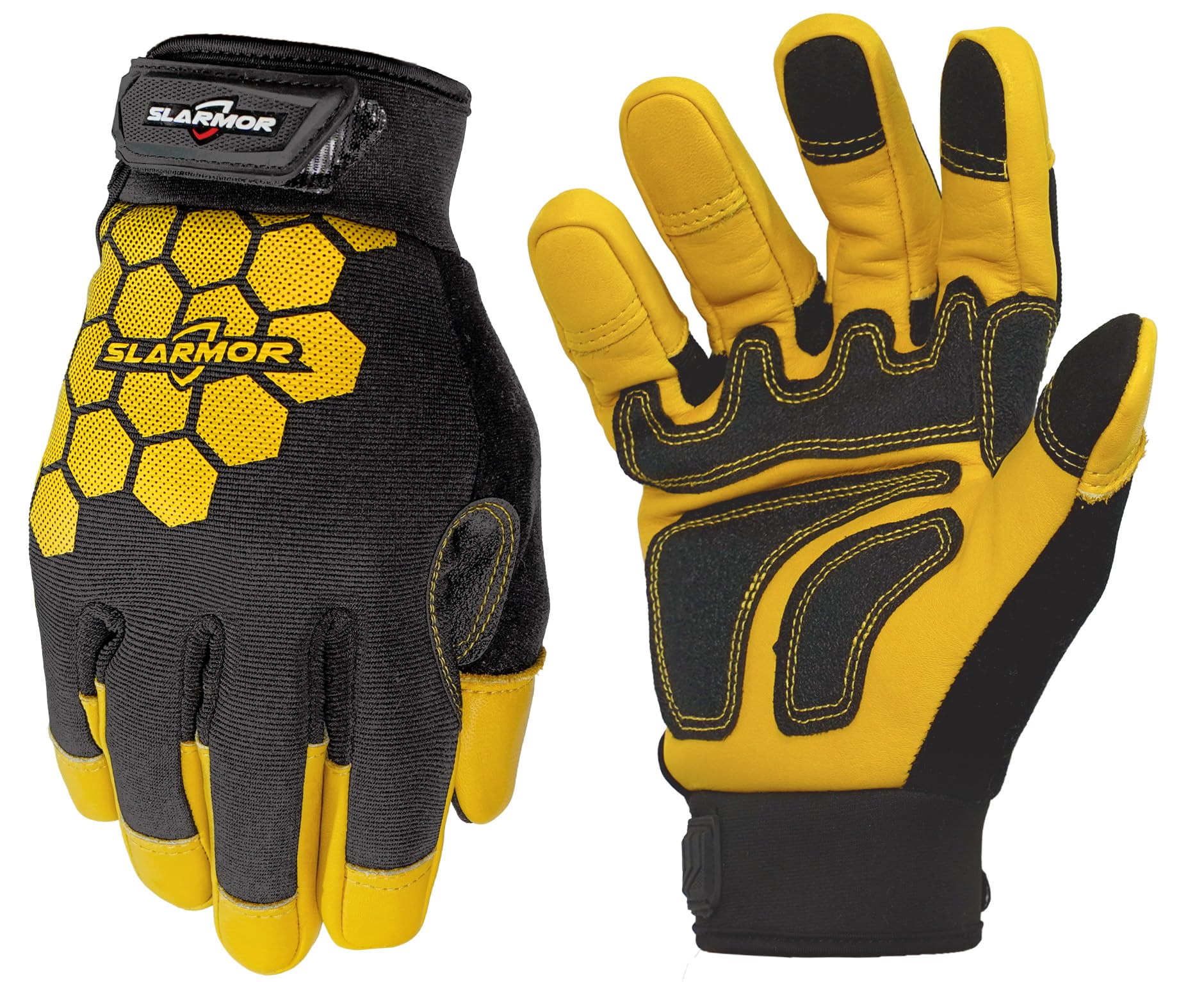 SLARMOR winter work gloves in yellow and large size for cold outdoor tasks