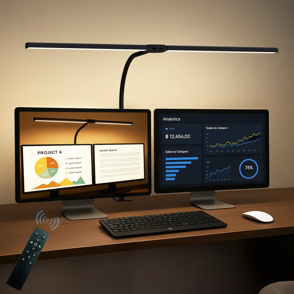 SLDRZN LED Desk Lamp with clamp for focused task lighting at the workspace.