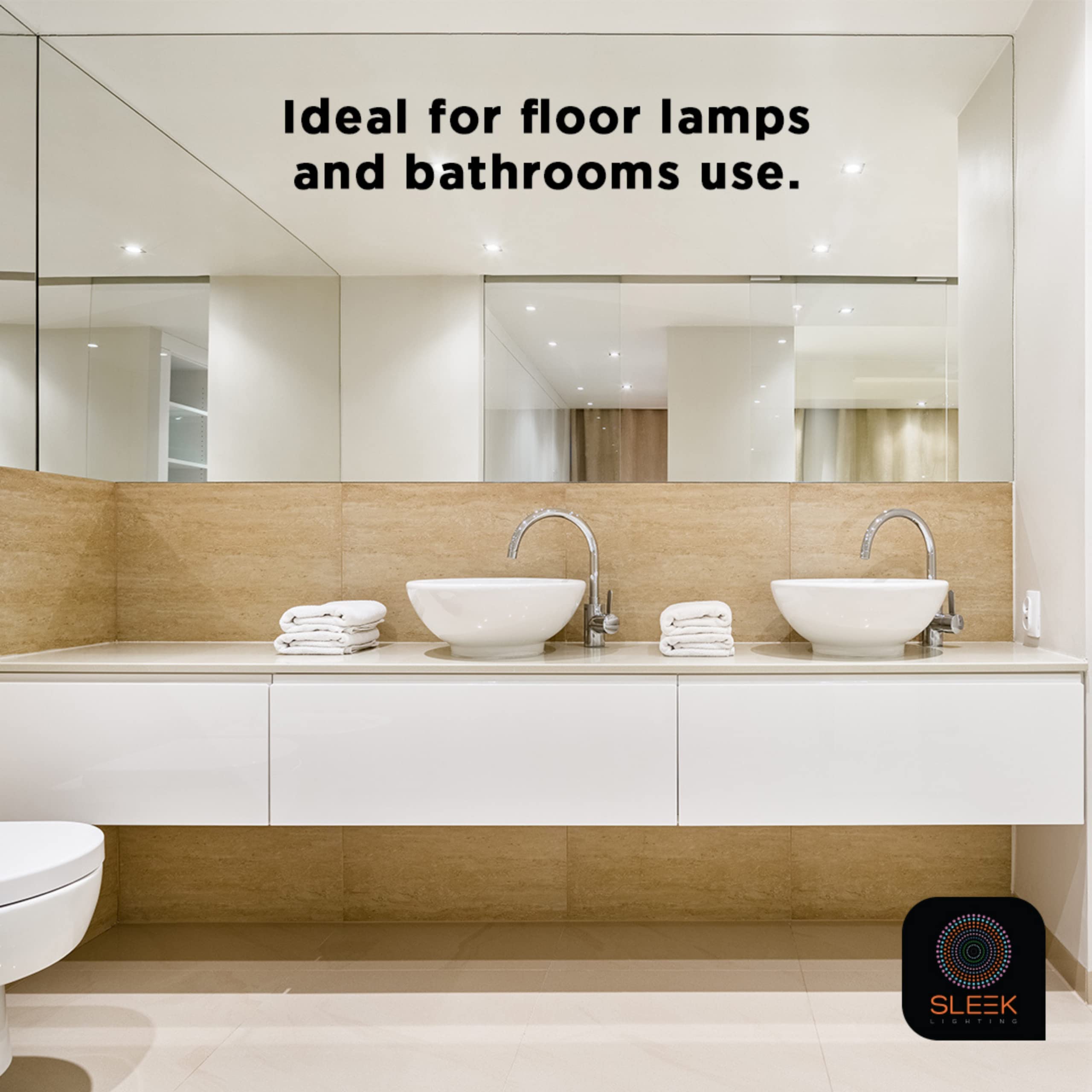 SLEEKLIGHTING 13W CFL in ceiling fixture providing bright 800 lumens for clear visibility