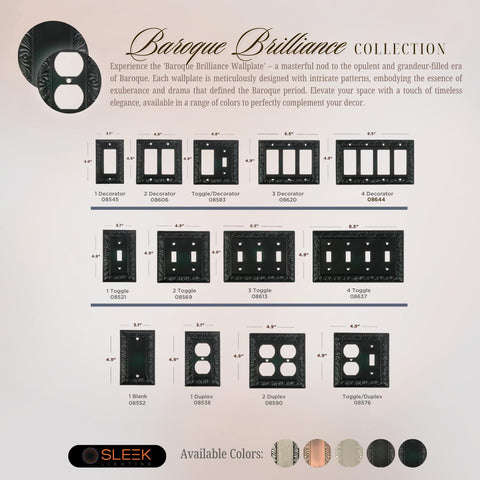 SLEEKLIGHTING beveled edge design wall plate; glossy finish resists yellowing and cleans easily.