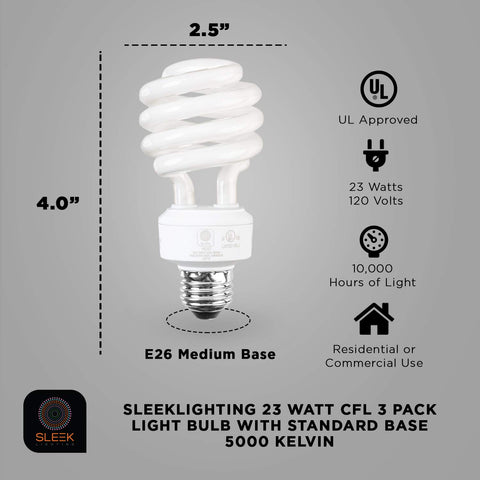 SLEEKLIGHTING 5000K daylight bulb delivering 1600 lumens for bright natural-looking light