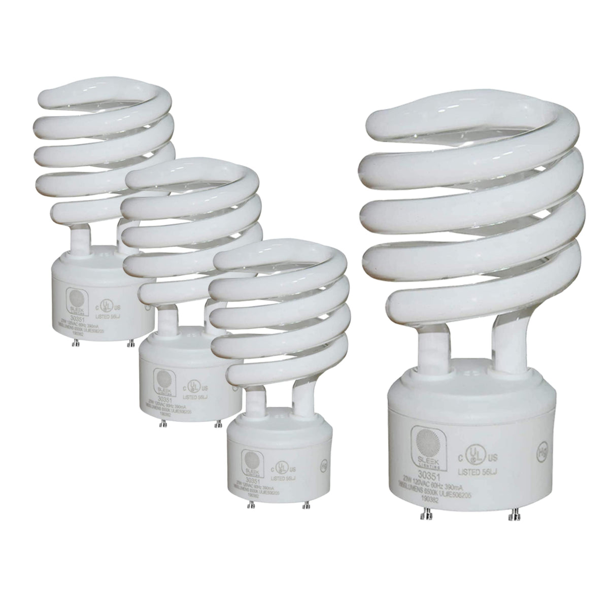 SLEEKLIGHTING GU24 base 2-pin front view showing 1600 lm brightness for well-lit spaces
