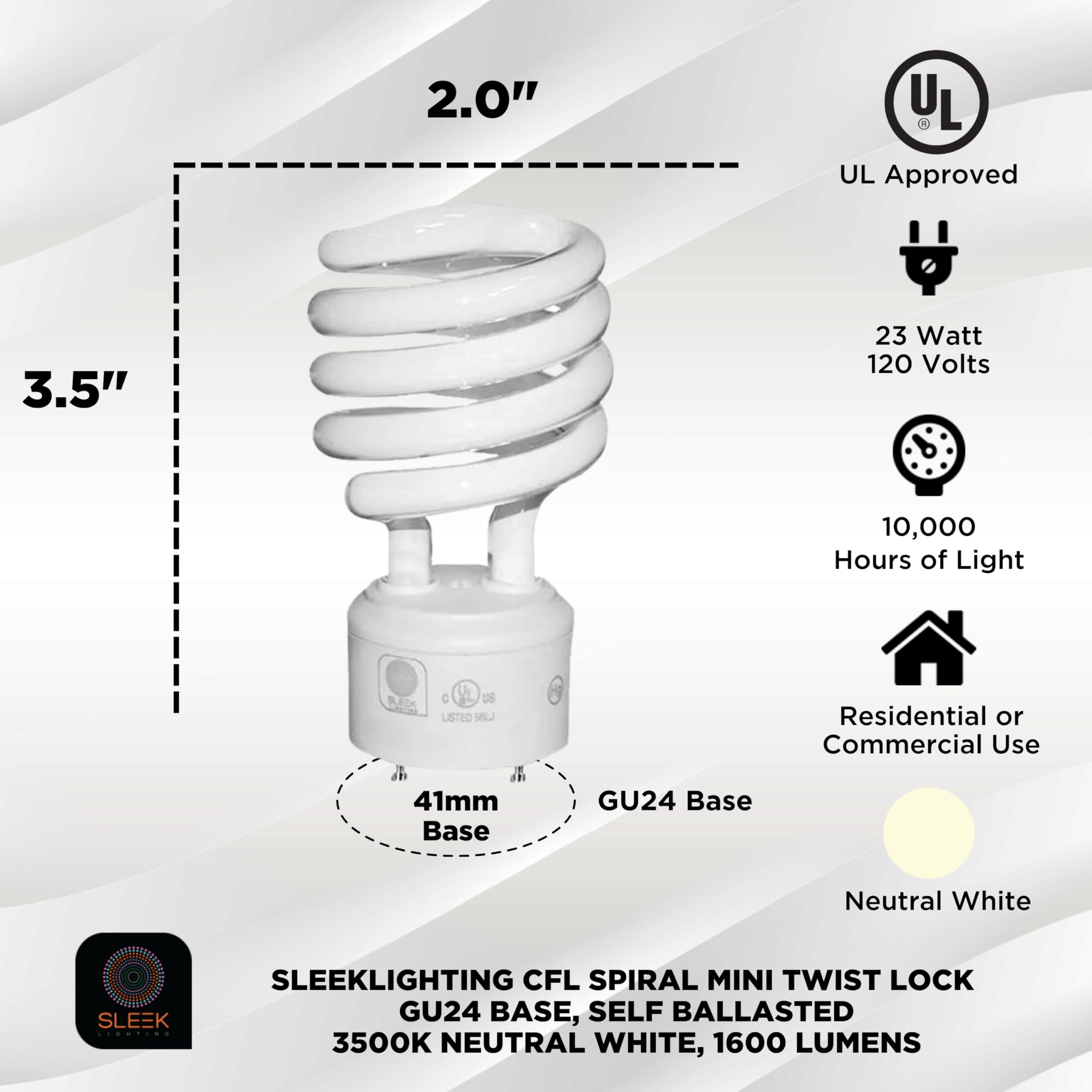 SLEEKLIGHTING GU24 2-pin bulbs in packaging ready for replacement