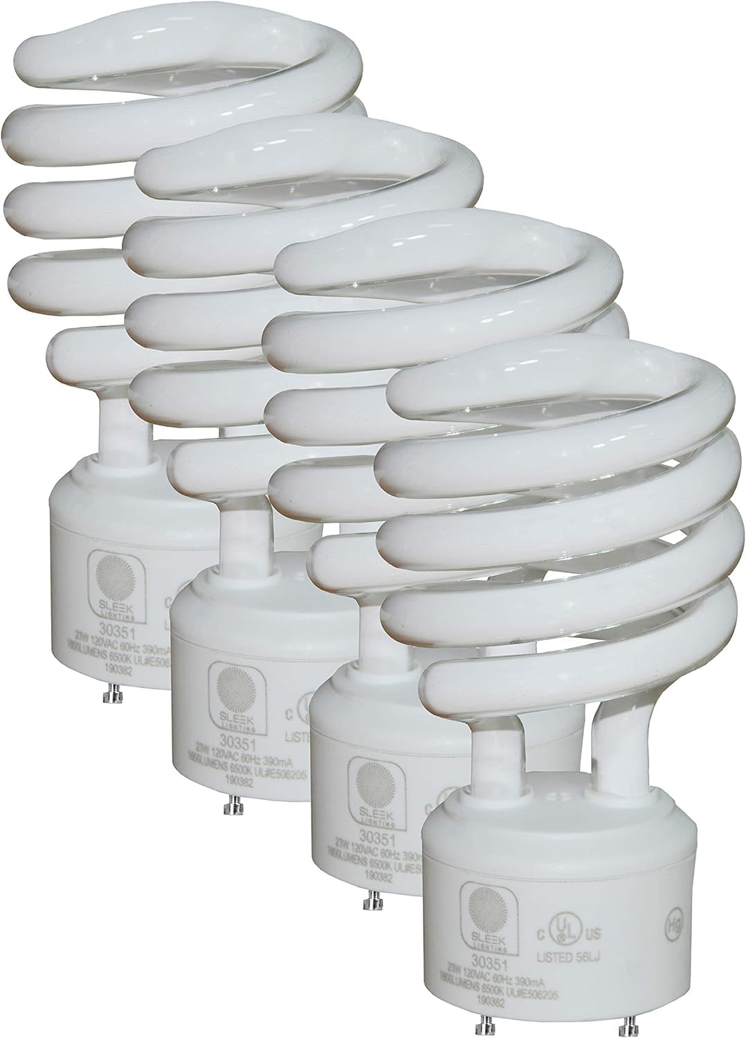 SLEEKLIGHTING GU24 2-pin bulb close-up for easy ceiling fixture swaps