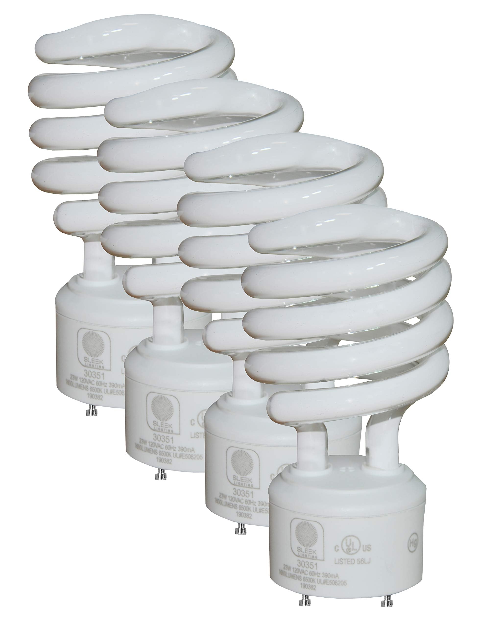 SLEEKLIGHTING GU24 base 2-pin twist-lock bulb front view for energy-efficient lighting.