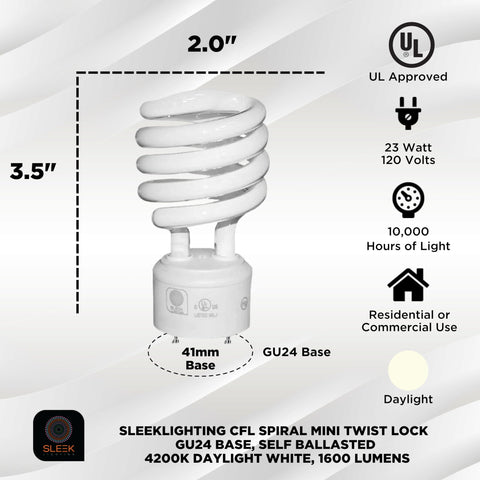 SLEEKLIGHTING GU24 base 2-pin twist-lock bulb pack shot showcasing four-pack.