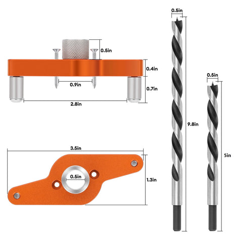 SLIIMU 9.8 inch dowel drill bit for clean through-holes in hardwood shelves