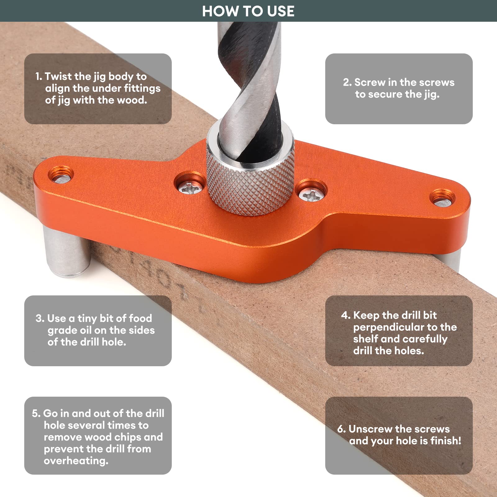 SLIIMU straight-hole guide 1-2 inch for centered drilling