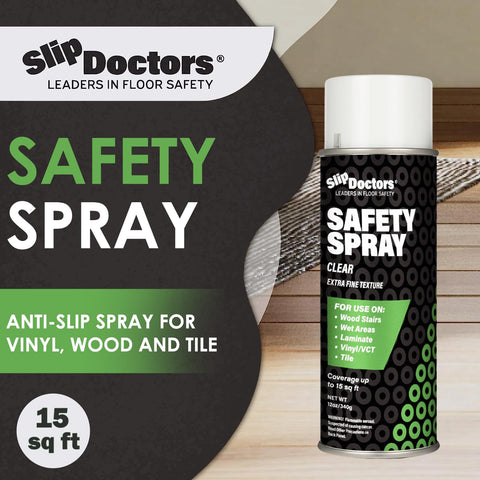 SlipDoctors Safety Spray demonstrates barefoot- and paw-friendly texture for safe floors.