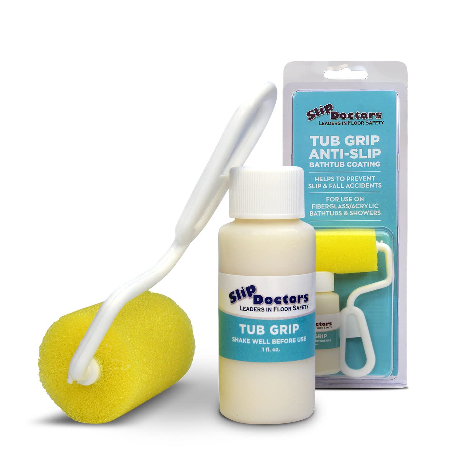 SlipDoctors Tub Grip with roller included for quick tub coating.