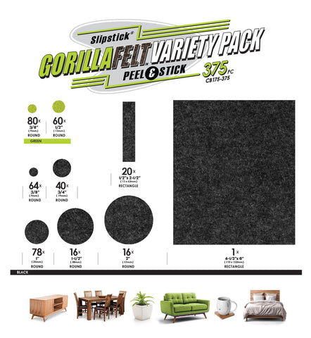 Slipstick Gorilla felt pad 1-inch round shields floors from chair feet.