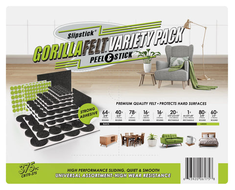Slipstick Gorilla felt pad 4-1/3x6-inch rectangle guards wide furniture bases.