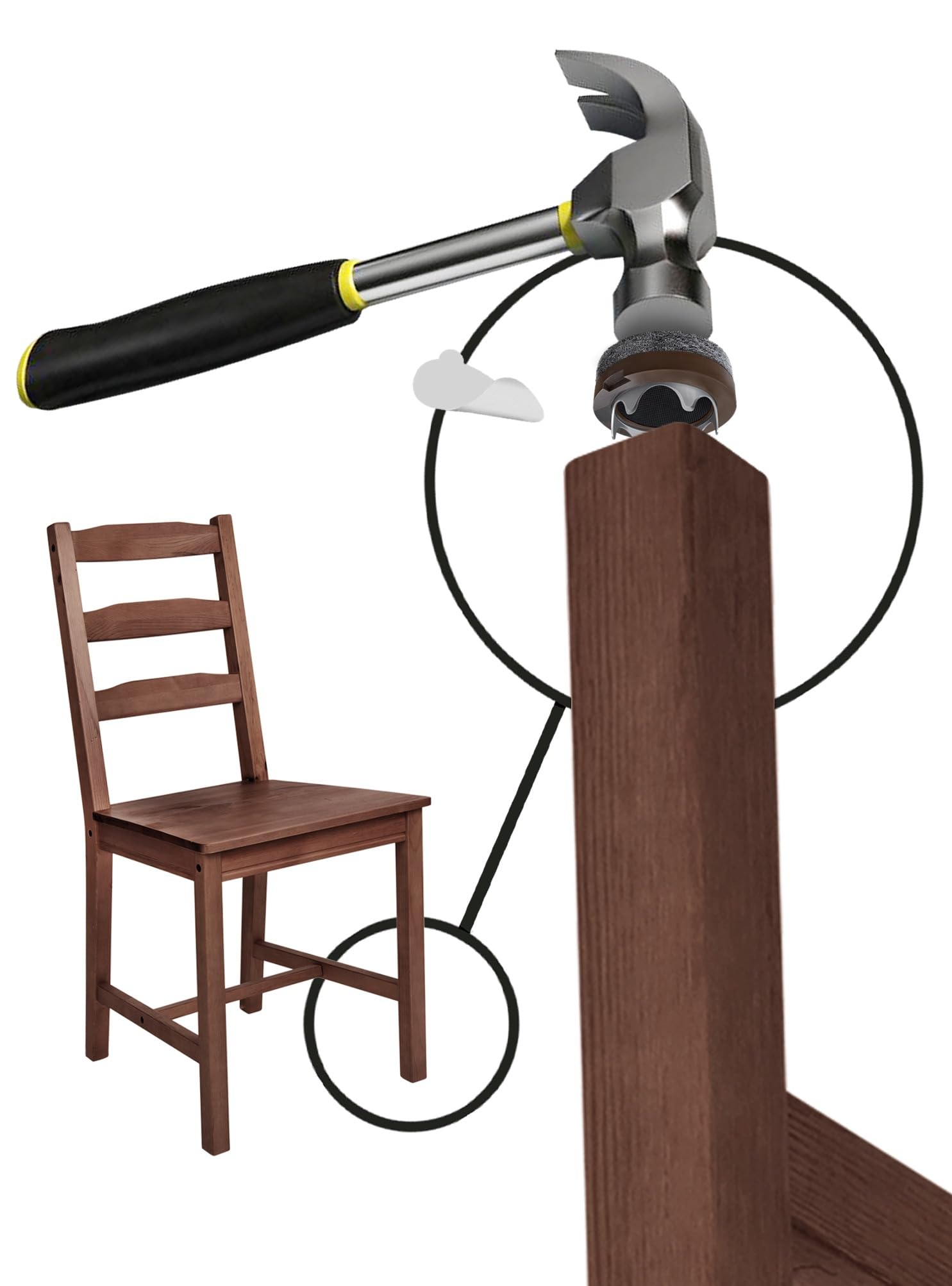GorillaFelt pads protecting hardwood and other hard floors during chair movement.