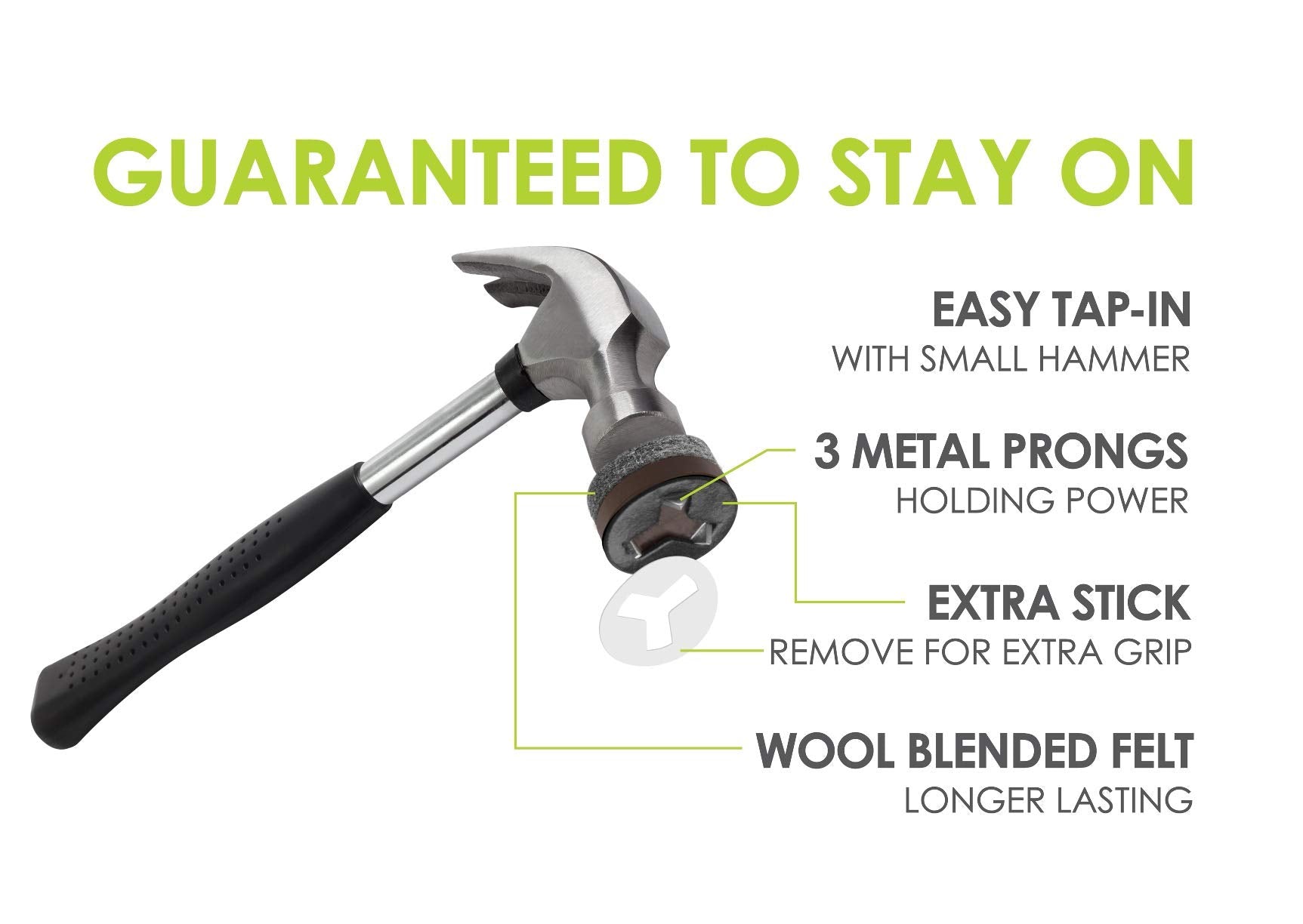 Three-prong GorillaFelt pad designed for wood furniture legs