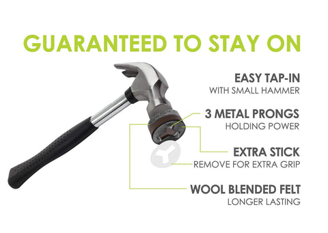 Three-prong GorillaFelt pad designed for wood furniture legs
