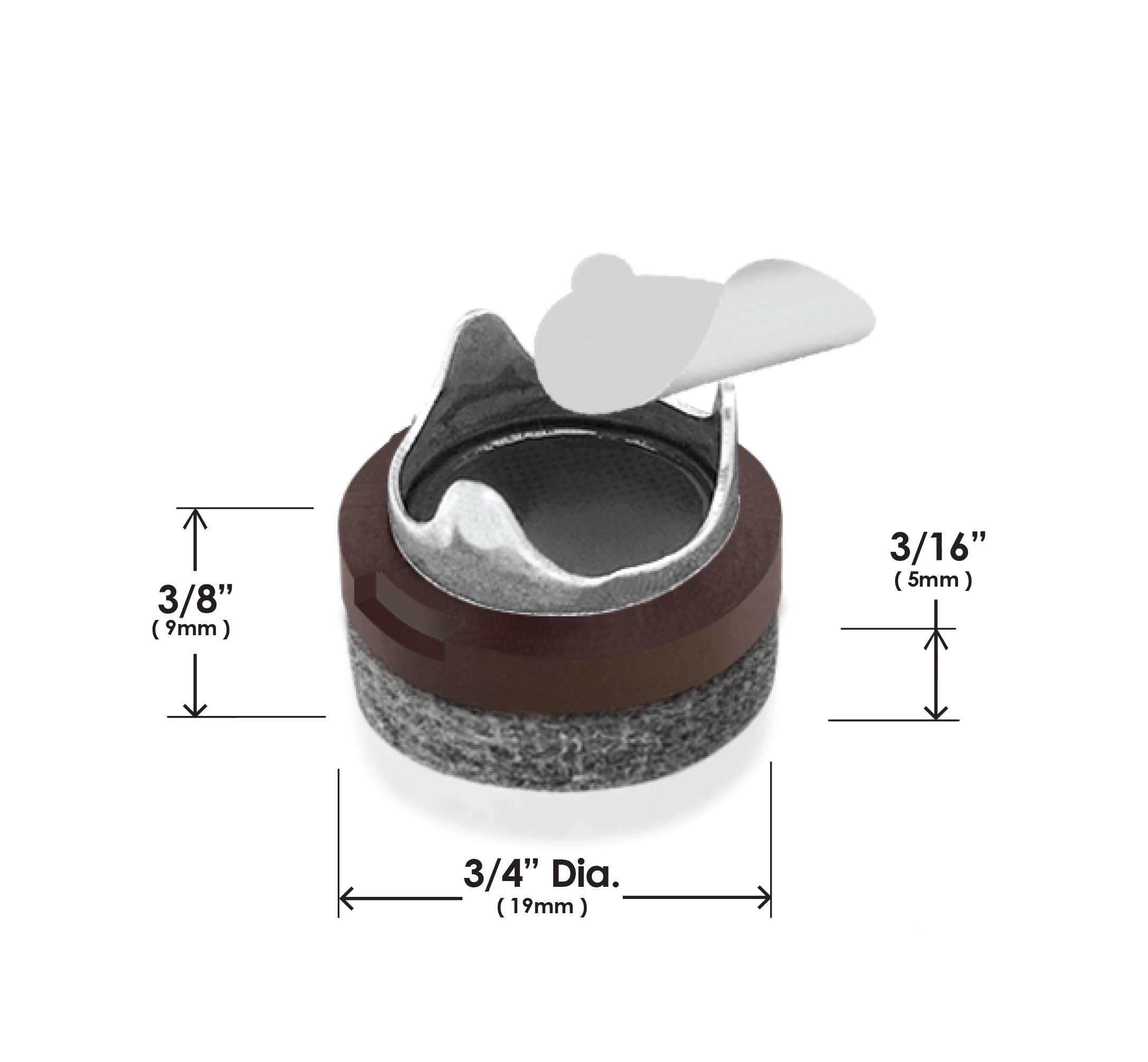 Nail-in GorillaFelt pad for wood chair legs installation